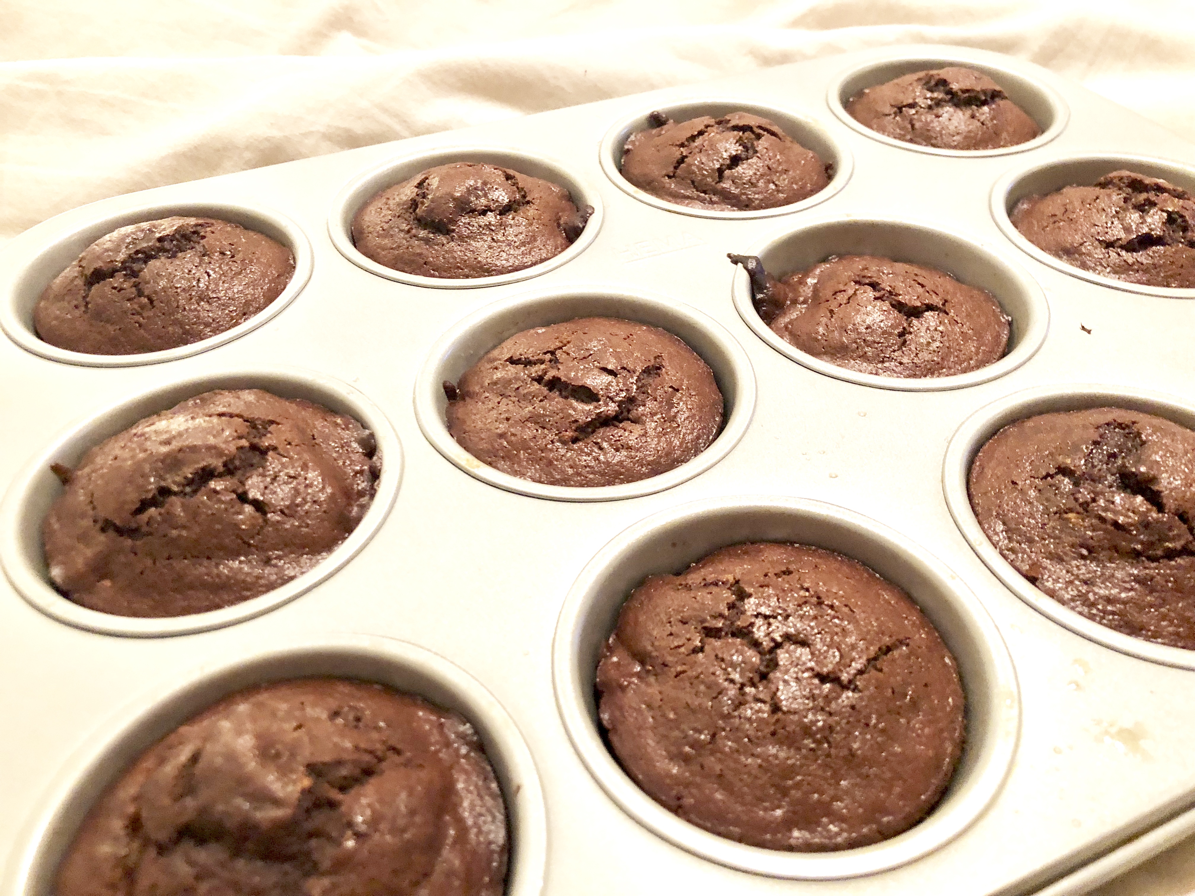 Muffins chocolat sans beurre et sans sucre